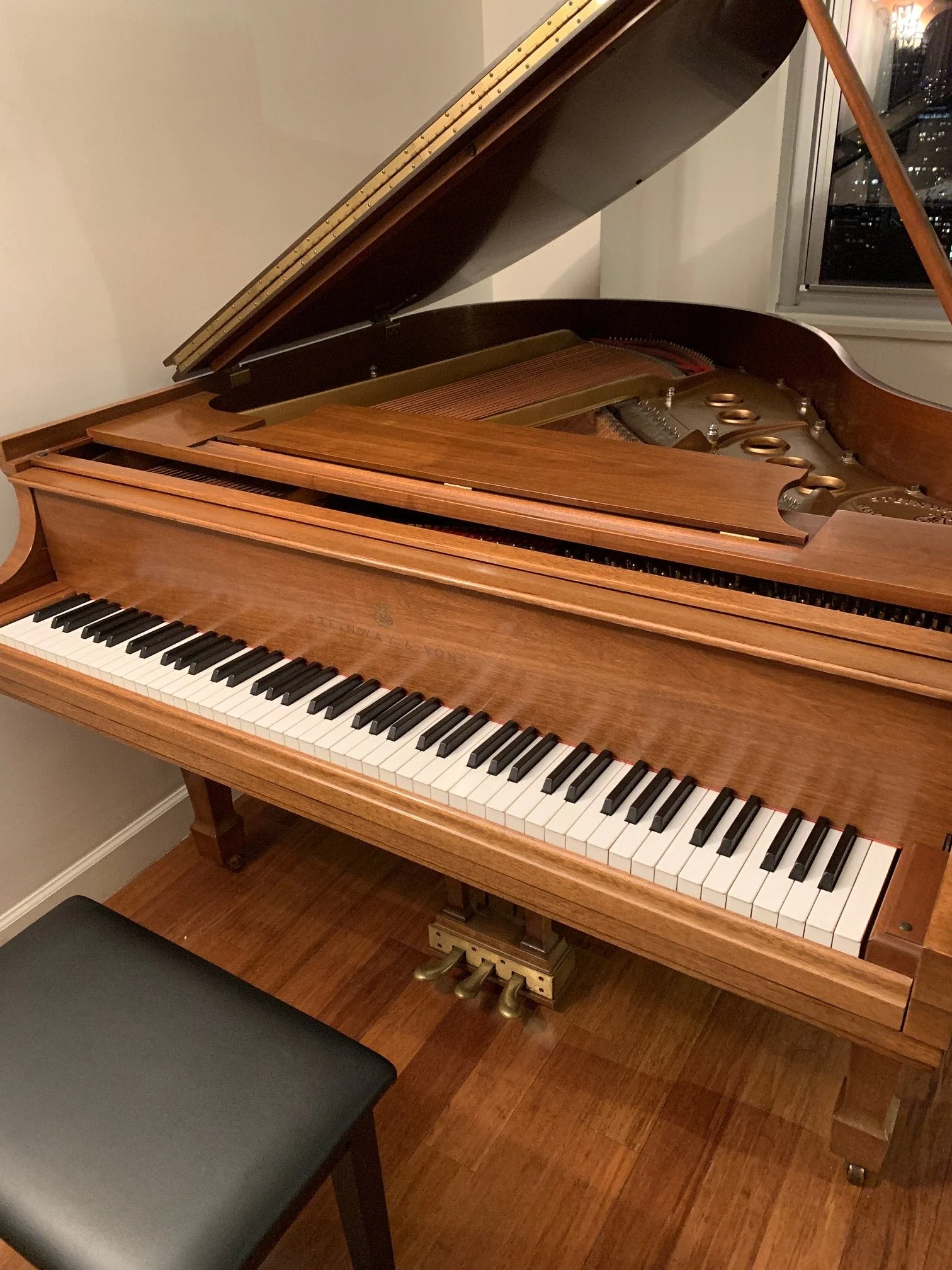 1988 Model S Steinway | NY | Light Tan Wood Grain Finish - Image 2