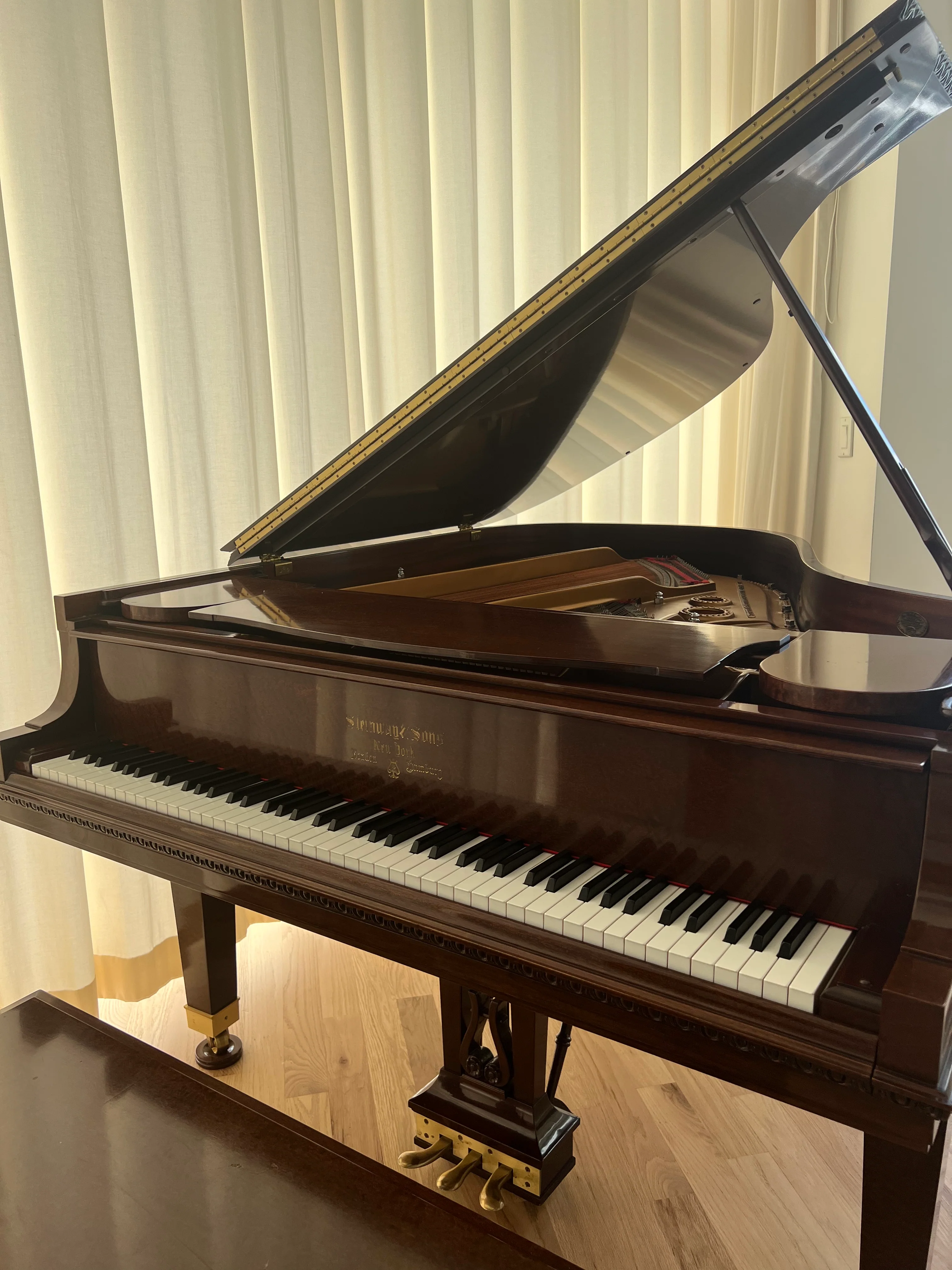 2000 Tiffany Steinway Limited Edition Grand Piano Model L | African Pommele - Image 3